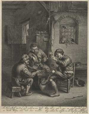 three-peasants-gathered-around-a-bench-in-an-interior
