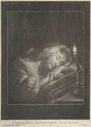 girl-dozing-by-a-candle