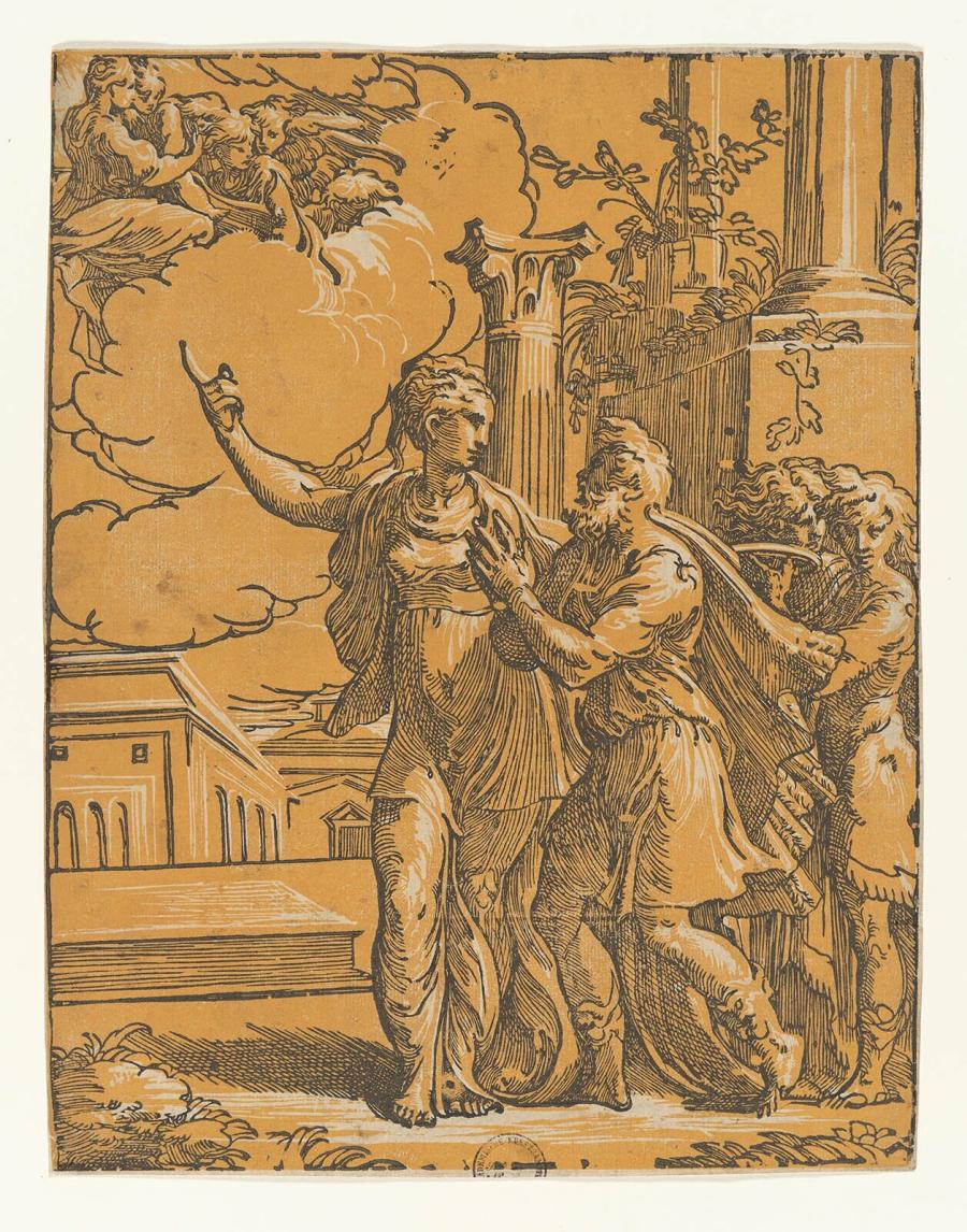 De Tiburtijnse sibille toont keizer Augustus de Maagd en het Christuskind