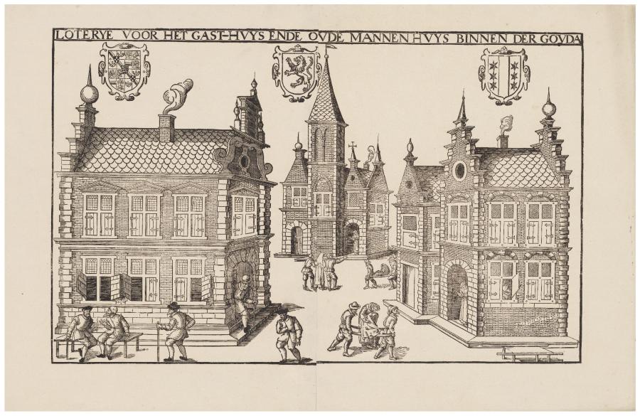 Affiche voor de loterij van het Gasthuis en het Oudemannenhuis van Gouda