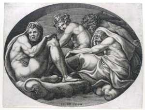 Hercules, Bacchus, Pan en Saturnus
