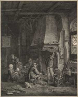 interieur-met-gezelschap-bij-een-haard