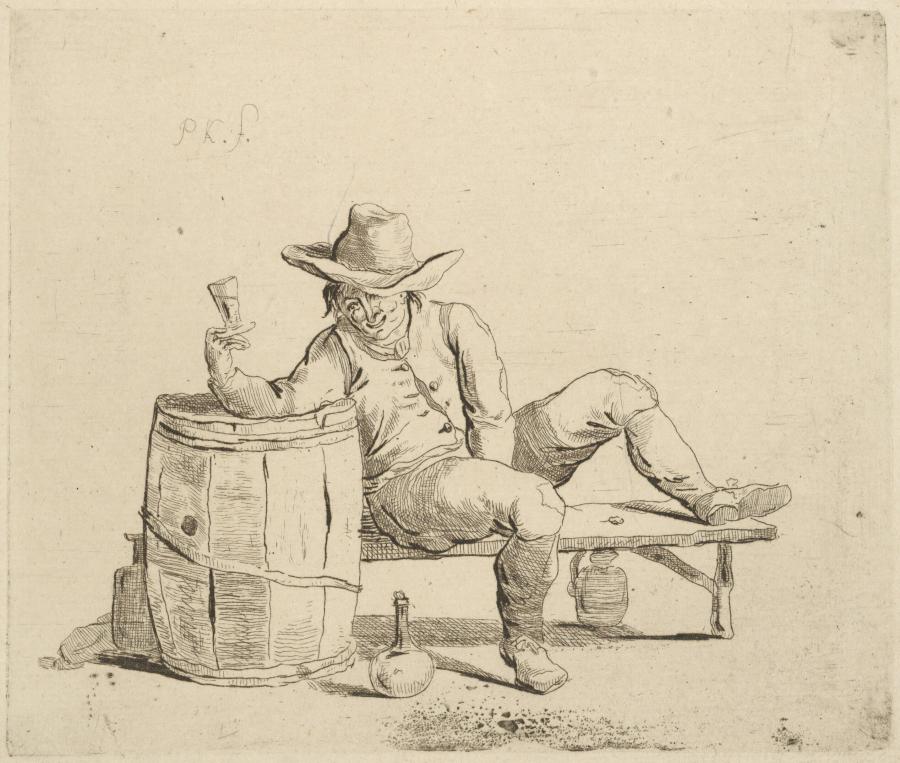 Drinking Man on a Bench