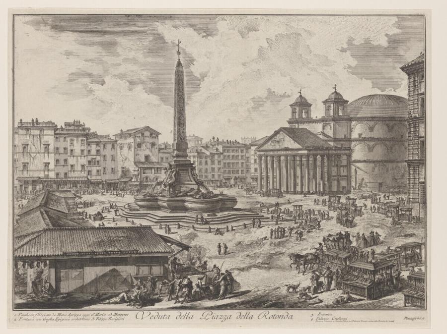 Veduta della Piazza della Rotonda (Gezicht op Piazza della Rotonda)