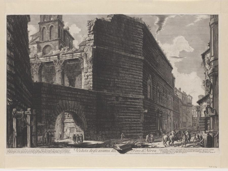 Veduta degli avanzi del Foro di Nerva (Gezicht op het Forum van Nerva)