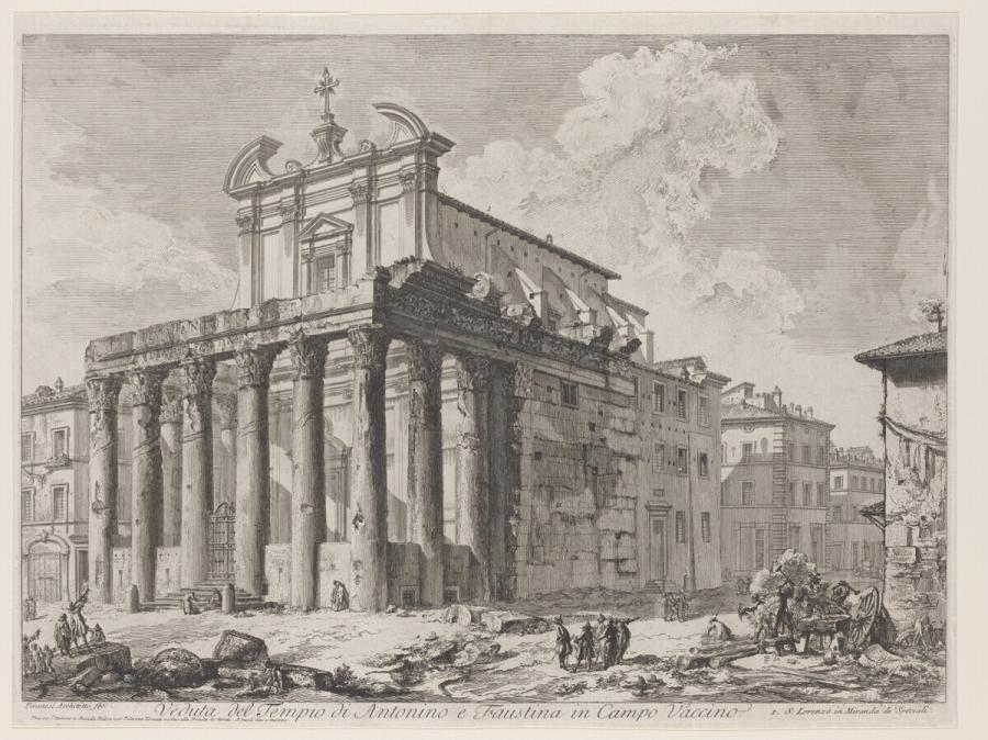 Veduta del Tempio di Antonino e Faustina in Campo Vaccino