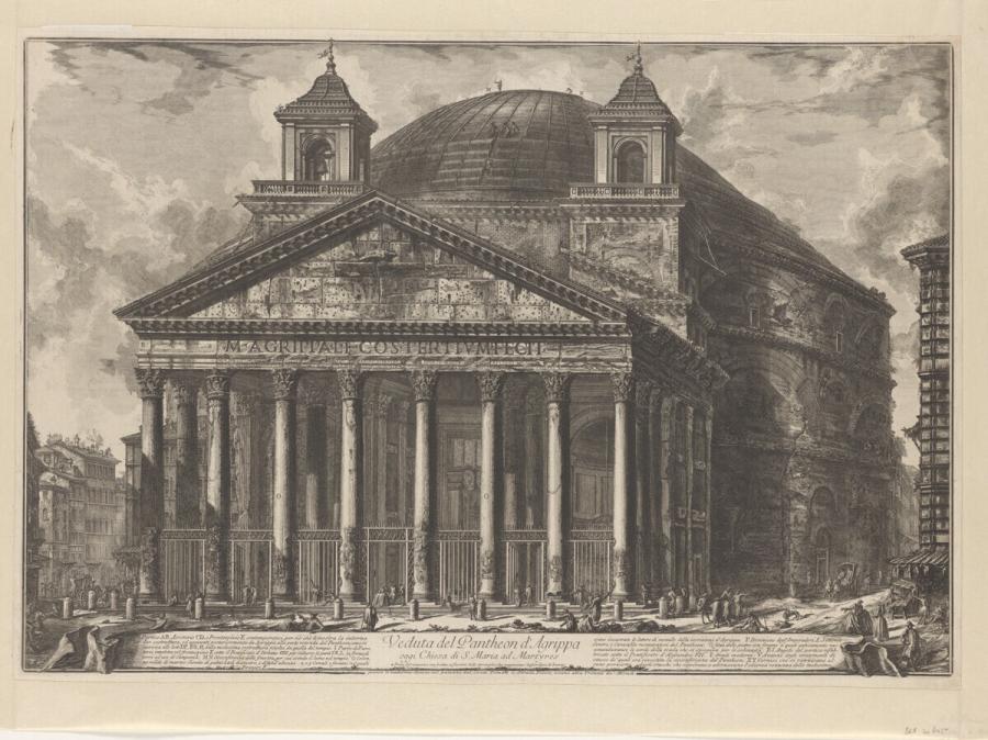 Veduta del Pantheon d'agrippa oggi Chiesa di S. Maria ad Martyres (Gezicht op het Pantheon van Agrippa tegenwoordig Kerk van S. Maria ad Martyres)