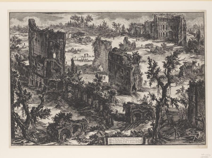Veduta delle terme di Tito (Gezicht op de thermen van Titus)