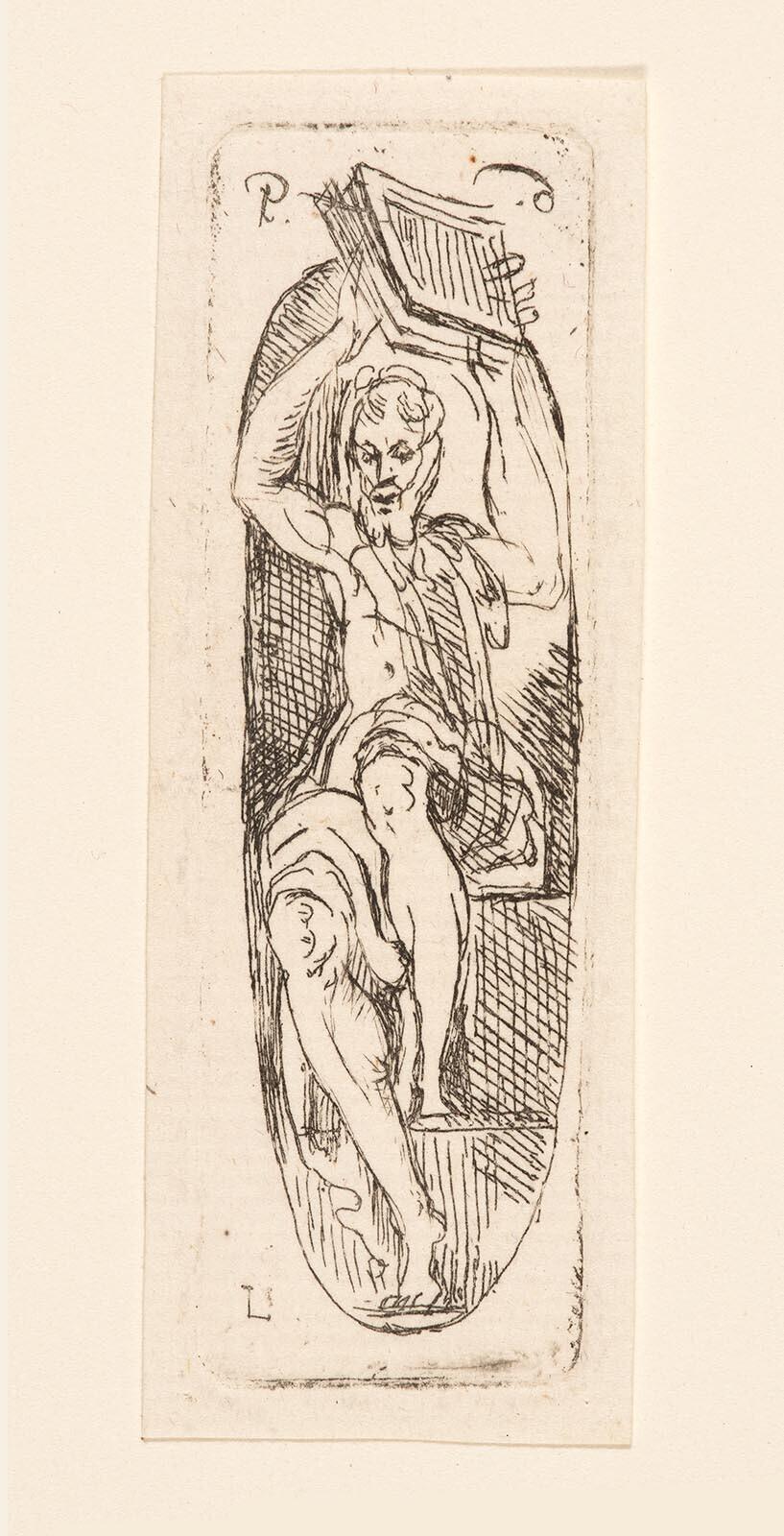 Etching after Parmigianino: Moses with a Tablet of the Law