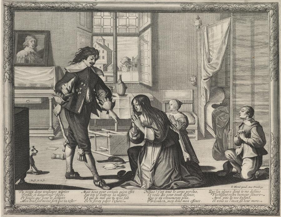 De man die zijn vrouw slaat