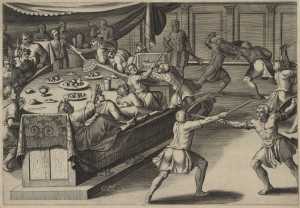 roman-gladiators-fighting-in-a-dining-room
