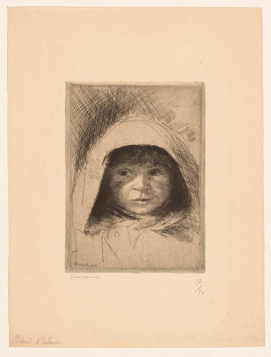 Portret van een kind met capuchon