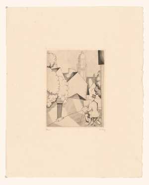 man-painting-houses-and-a-church-tower