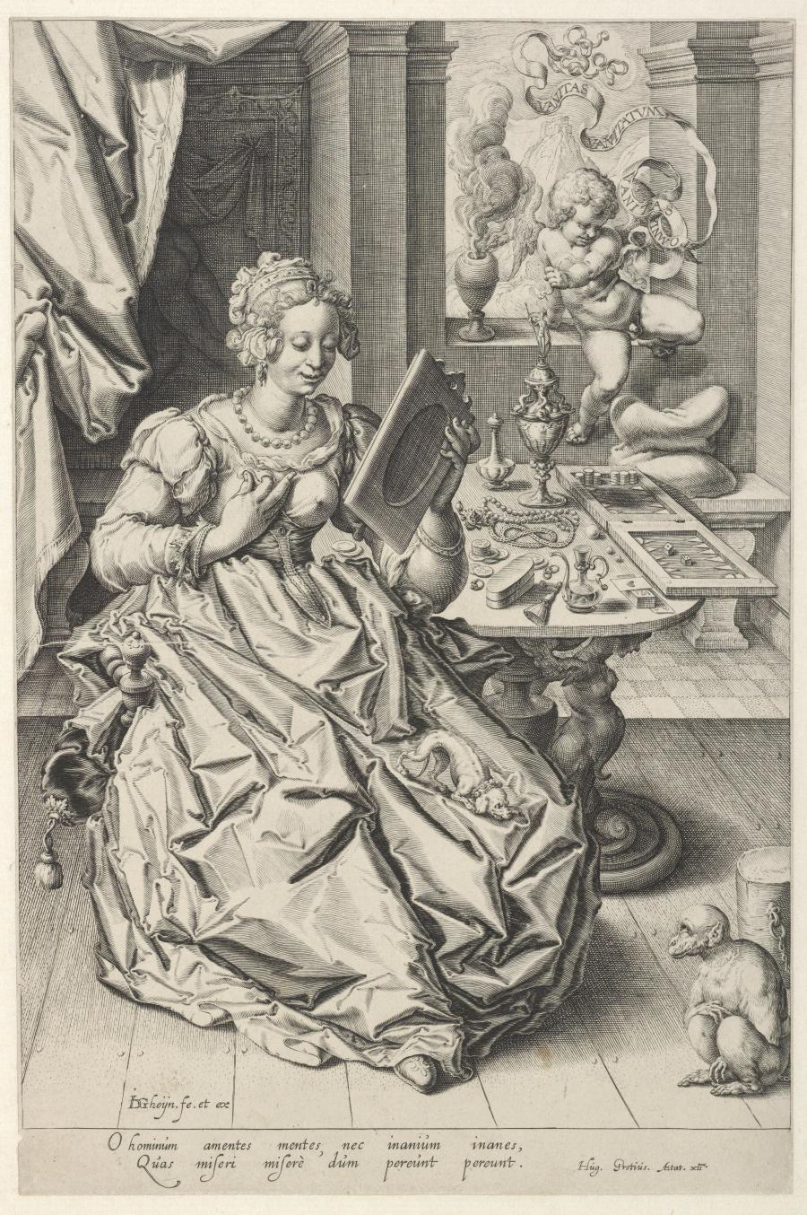 Vanitas: a Young Woman with a Mirror and a Putto