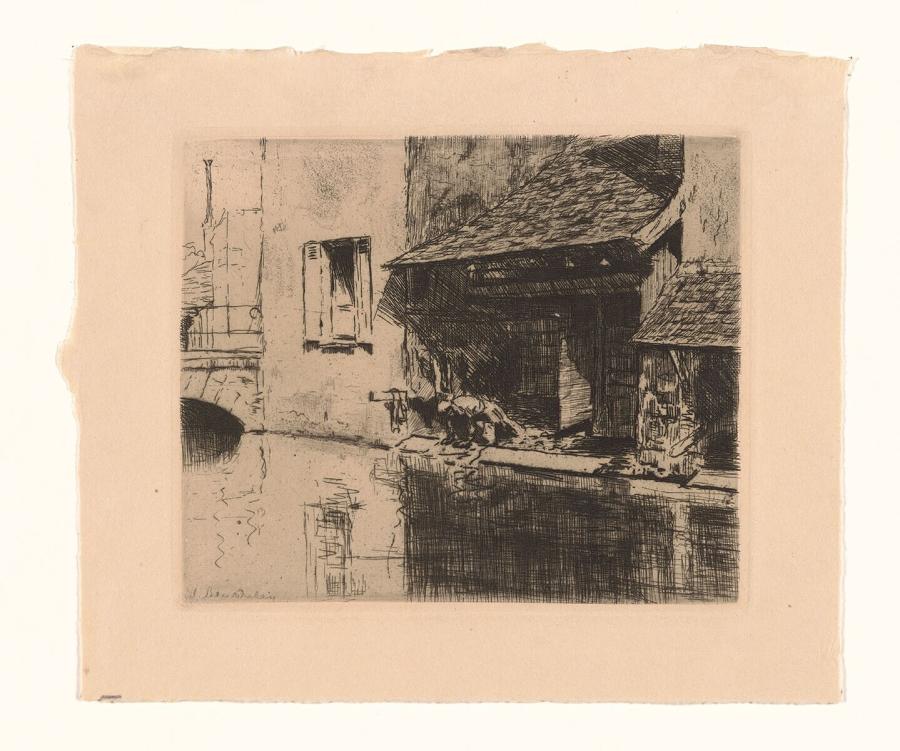 Wasvrouwen aan de oever van de Theems