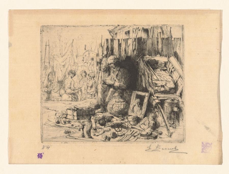 Antiquair op de markt van Saint Ouen