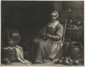 een-vrouw-die-een-peer-schilt