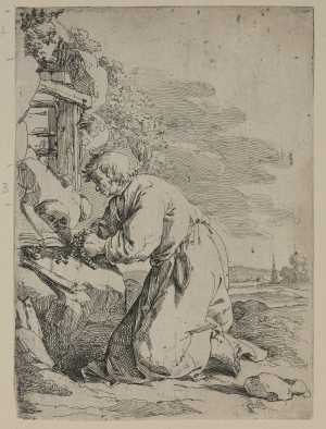 the-praying-hermit-facing-left