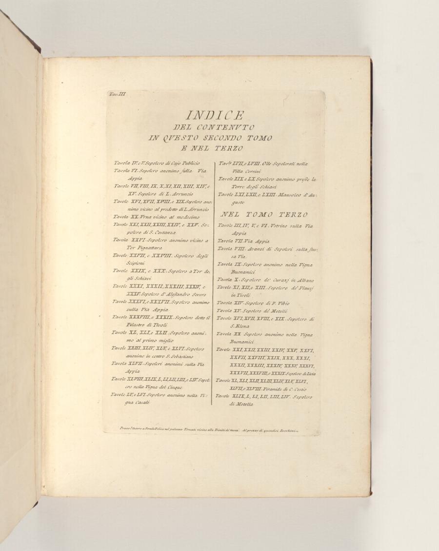 Indice del contenvto in qvesto secondo tomo e nel terzo