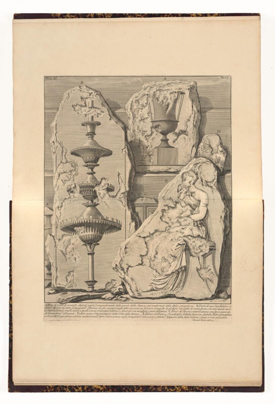 Vasi di color di metallo dipinti negli scompartimenti delle pareti della Stanza