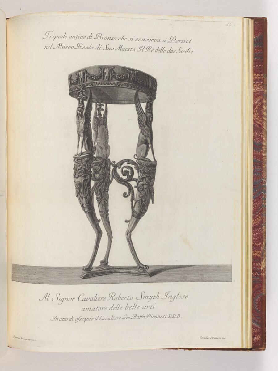 Tripode antico di Bronzo che si conserva a Portici nel Museo Reale (Oude bronzen driepoot bewaard in Portici in het Koninklijk Museum)