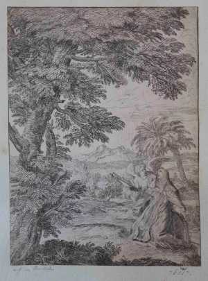 vrouw-met-pijl-in-de-borst-en-engel-aan-haar-zijde