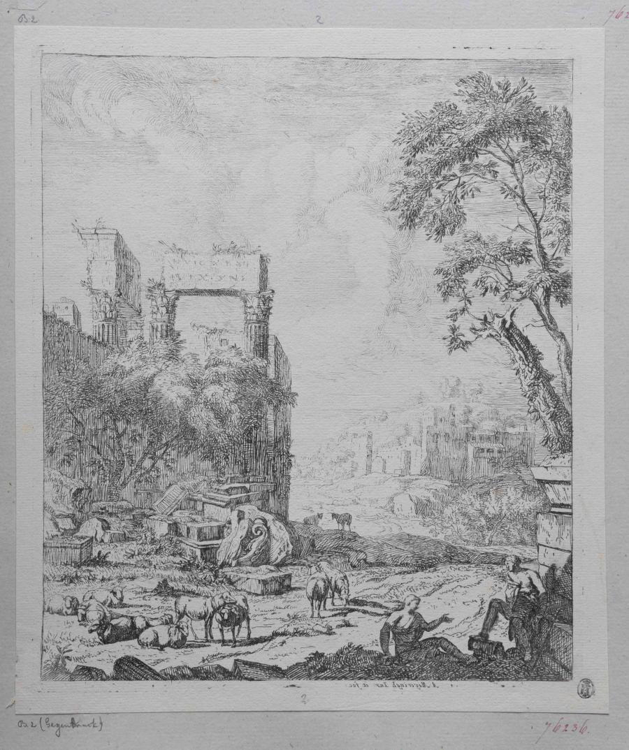 Landschap met een kudde schapen