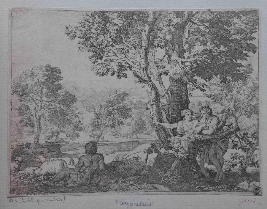 Landschap met herders en herderin