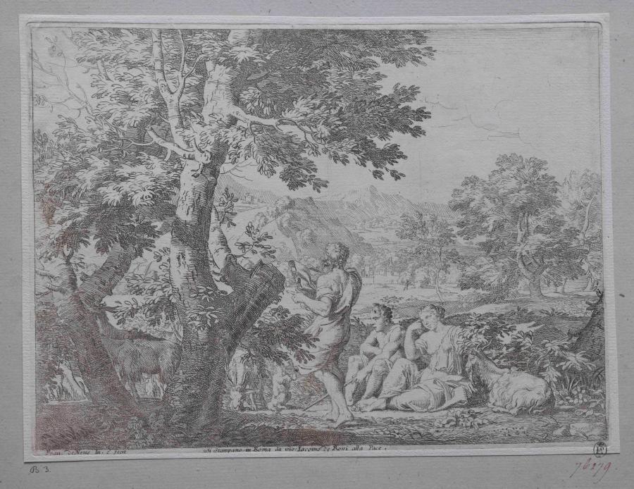 Landschap met herders en herderin