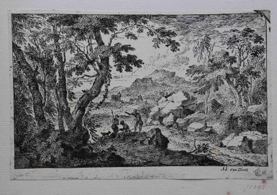 Landschap met drie figuren