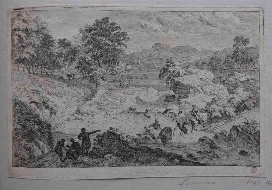 Gezelschap steekt rivier over