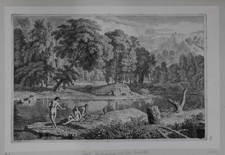 Forest Landscape with Three Bathers