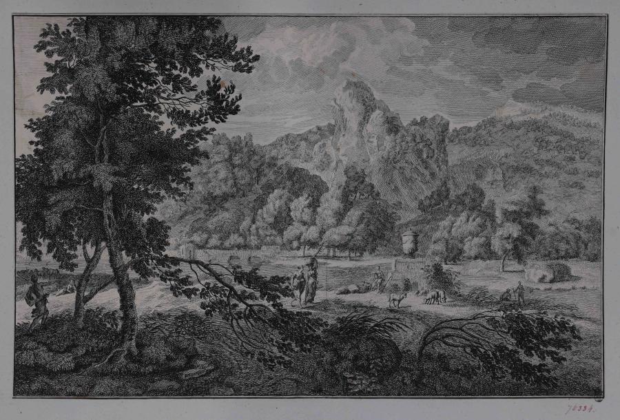 Landscape with Shepherds and Two Women with Laundry