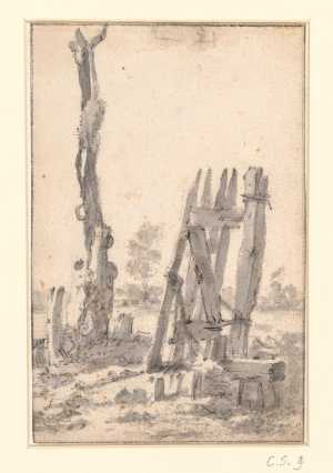 a-fence-near-a-barren-trunk