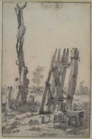 a-fence-near-a-barren-trunk