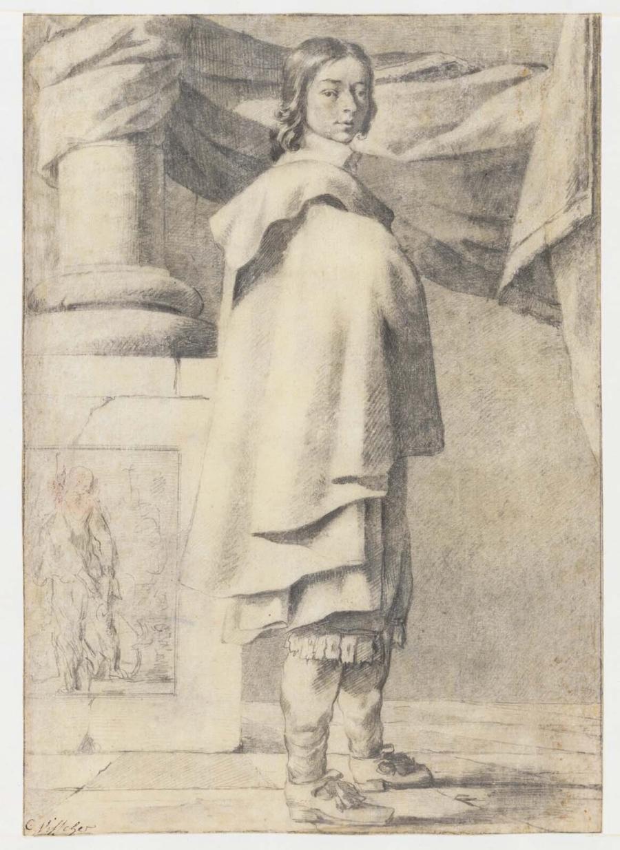 Portret van een staande jongeman