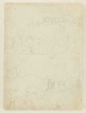 drawing-book-sheet-with-two-superimposed-landscapes-with-castles-recto-four-landscapes-with-castles-verso-including-sulltz-albeck-am-necker-and-the-zinsbach-kapelle-stadt-altensteig-kreis-calw-im-nordschwarzwald-below-left