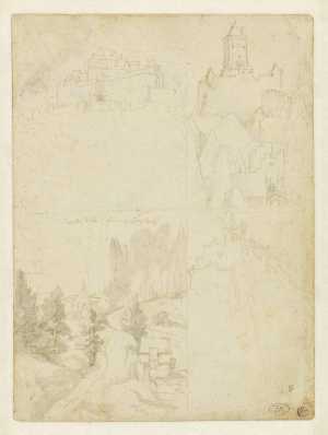 drawing-book-sheet-with-two-superimposed-landscapes-with-castles-recto-four-landscapes-with-castles-verso-including-sulltz-albeck-am-necker-and-the-zinsbach-kapelle-stadt-altensteig-kreis-calw-im-nordschwarzwald-below-left