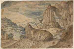 rocky-landscape-with-a-farmer-working-in-a-field