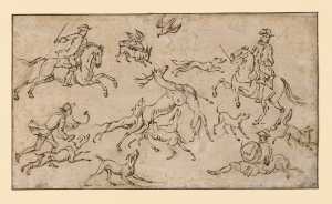 een-studieblad-met-jachttaferelen