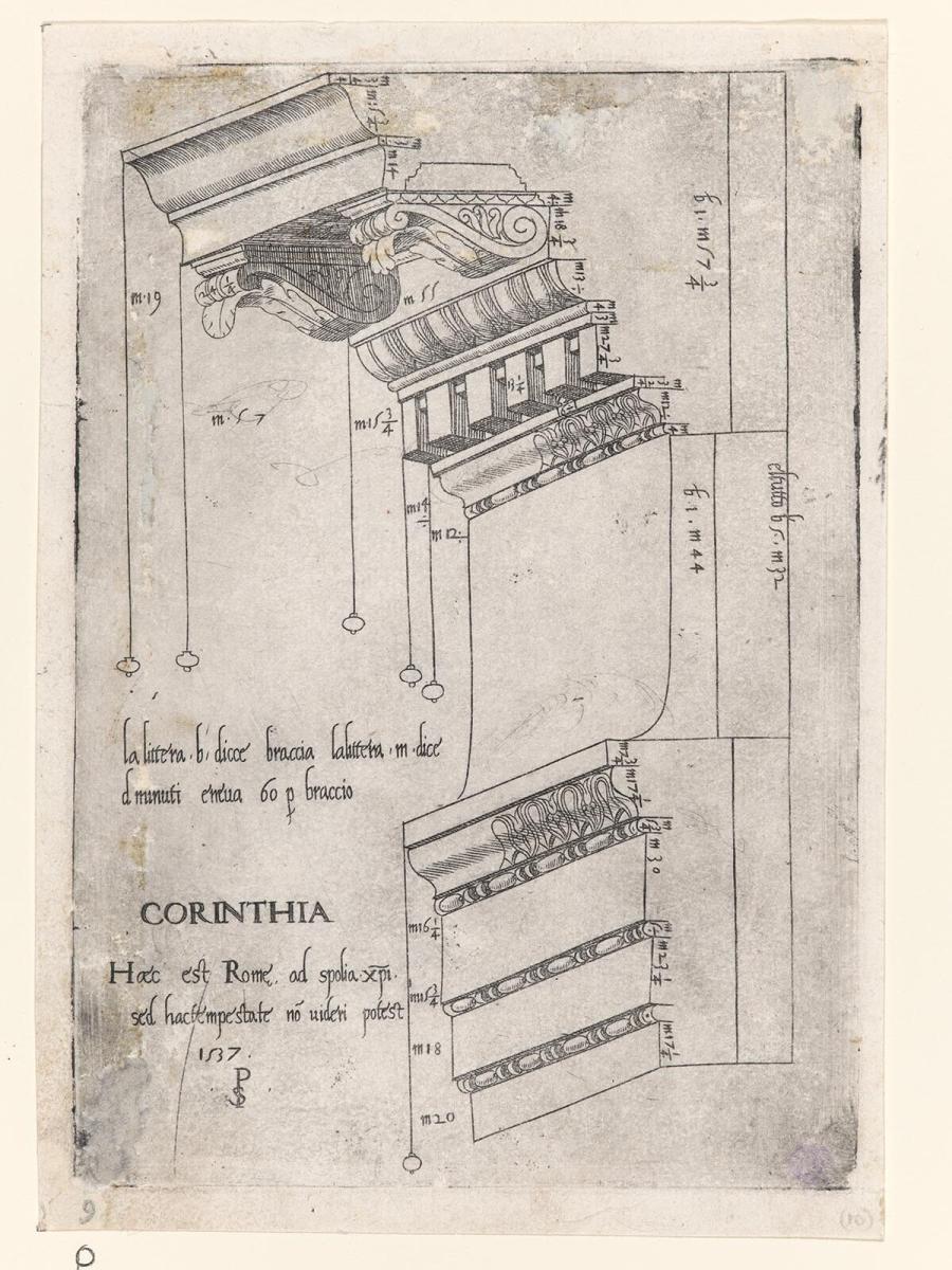 Print from the Series of Classical Architectural Parts: Sections of Decorated Entablatures from Rome