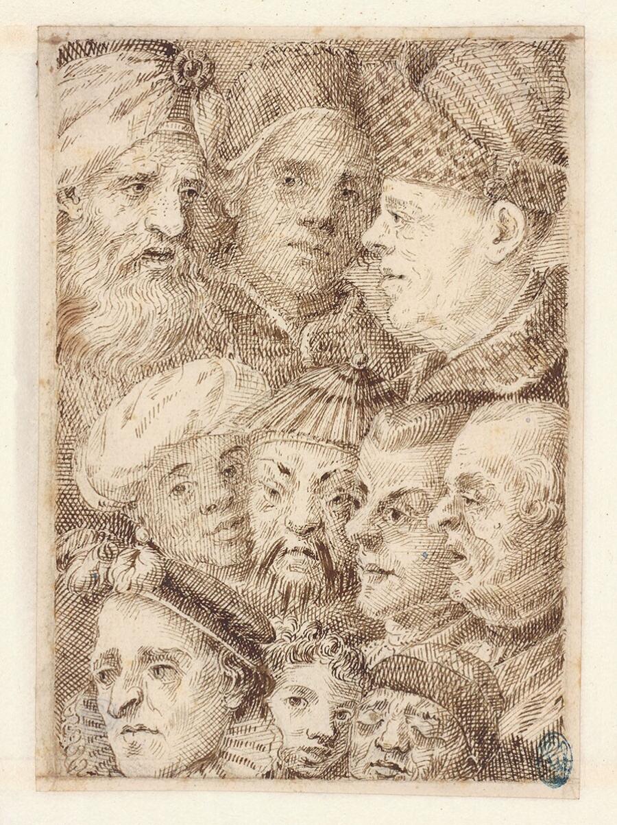 Ten Heads of Various Characters