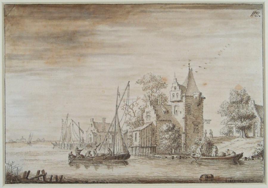 Rivier met boten en huizen aan het water