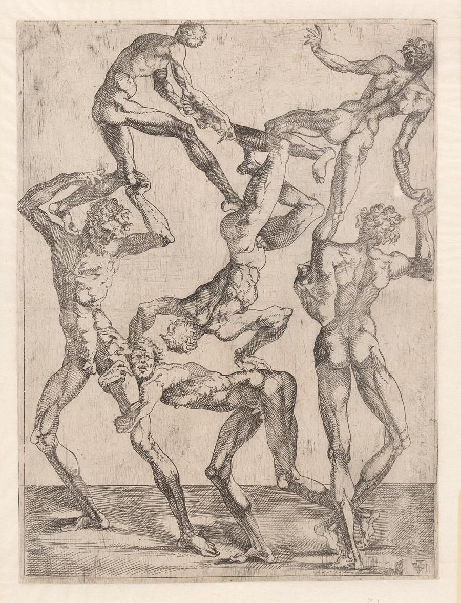 Piramide van zes mannen