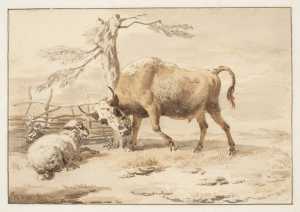 a-bull-and-a-sheep-in-a-meadow