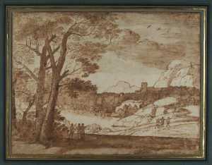 View of Lake Nemi and the Alban Hills, southeast of Rome