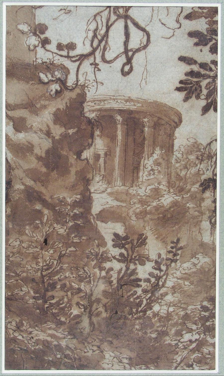 Het tempeltje  van de Sibille in Tivoli (regio Lazio, Italië)