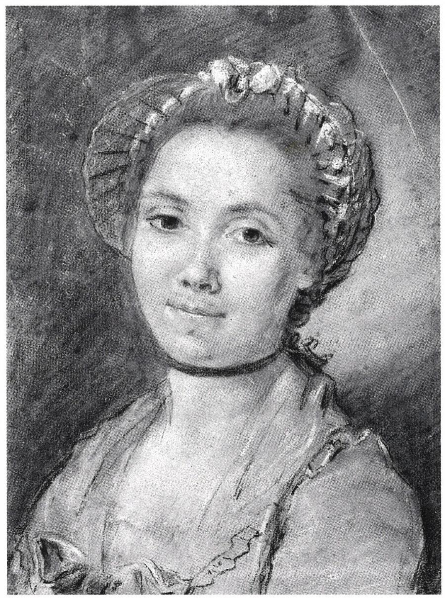 Portret van een jonge vrouw met een muts, in frontaal aanzicht