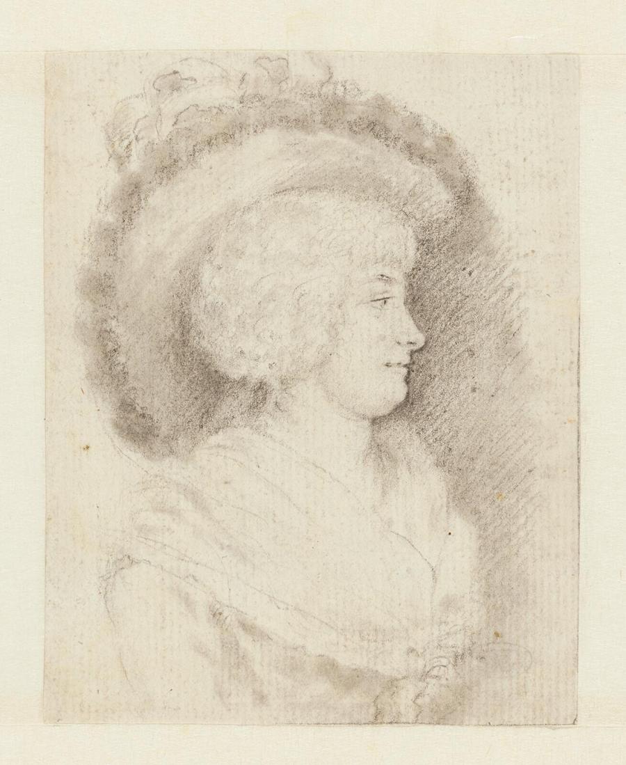 Portret van een vrouw met een hoed