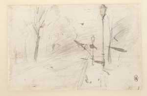 sketch-of-a-road-with-lampposts